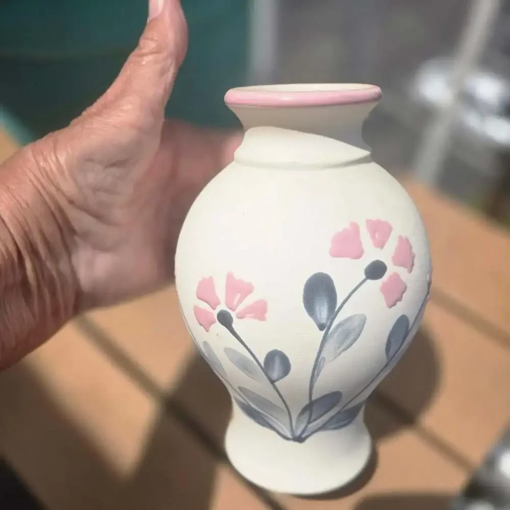 GIBS Blekinge Handmade Stoneware Vase Floral